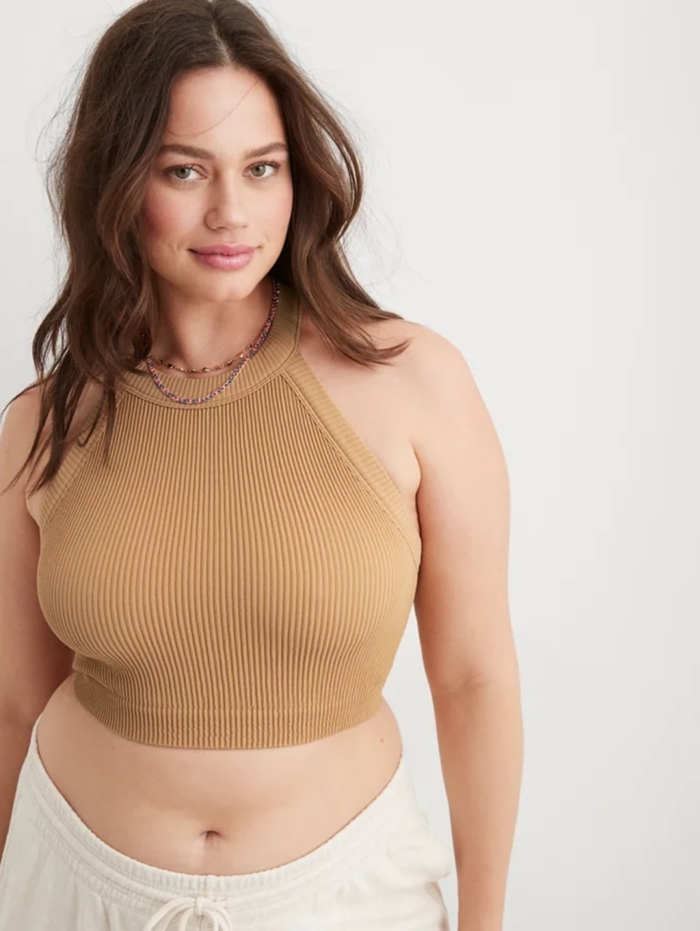 Aerie Superchill High Neck Ribbed Halter Top